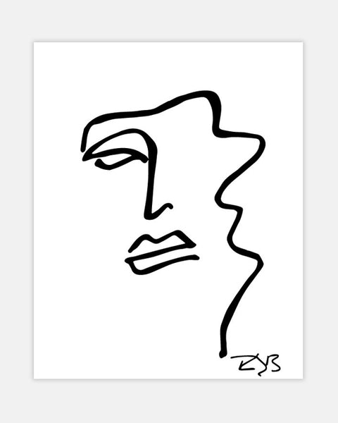 Abstract Line Face Art Print