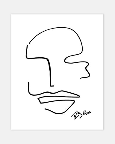 Minimalist Drawing Reproduction - Abstract Face