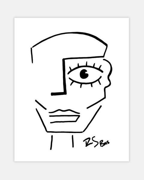 Minimalist Drawing Reproduction - Geometric Abstract Face