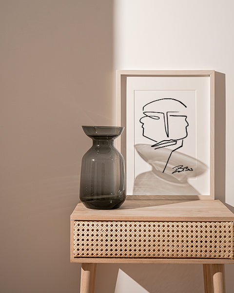 Minimalist Line Drawing Reproduction - Abstract Face with Continuous Lines